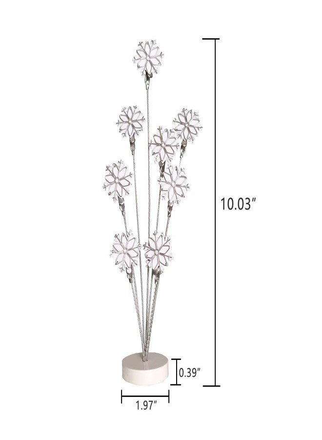 TFu 8-Branch Family Tree Picture Frame Holder, Card Photo Clips Holder Desk Stand for Memo Paper Note Photo Christmas Wedding Card Display (White Snowflake) - Image 2